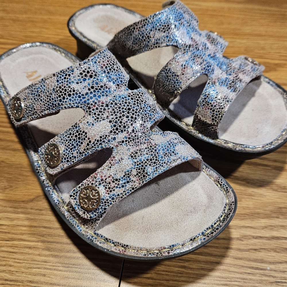 Alegria by PG Lite Venice princess leather walking slide sandal multi-color